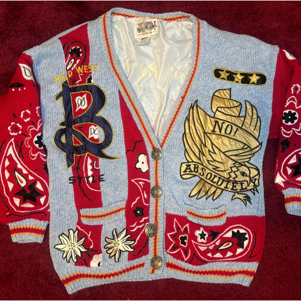 absolutely no jeans authentic 80s vintage cardigan